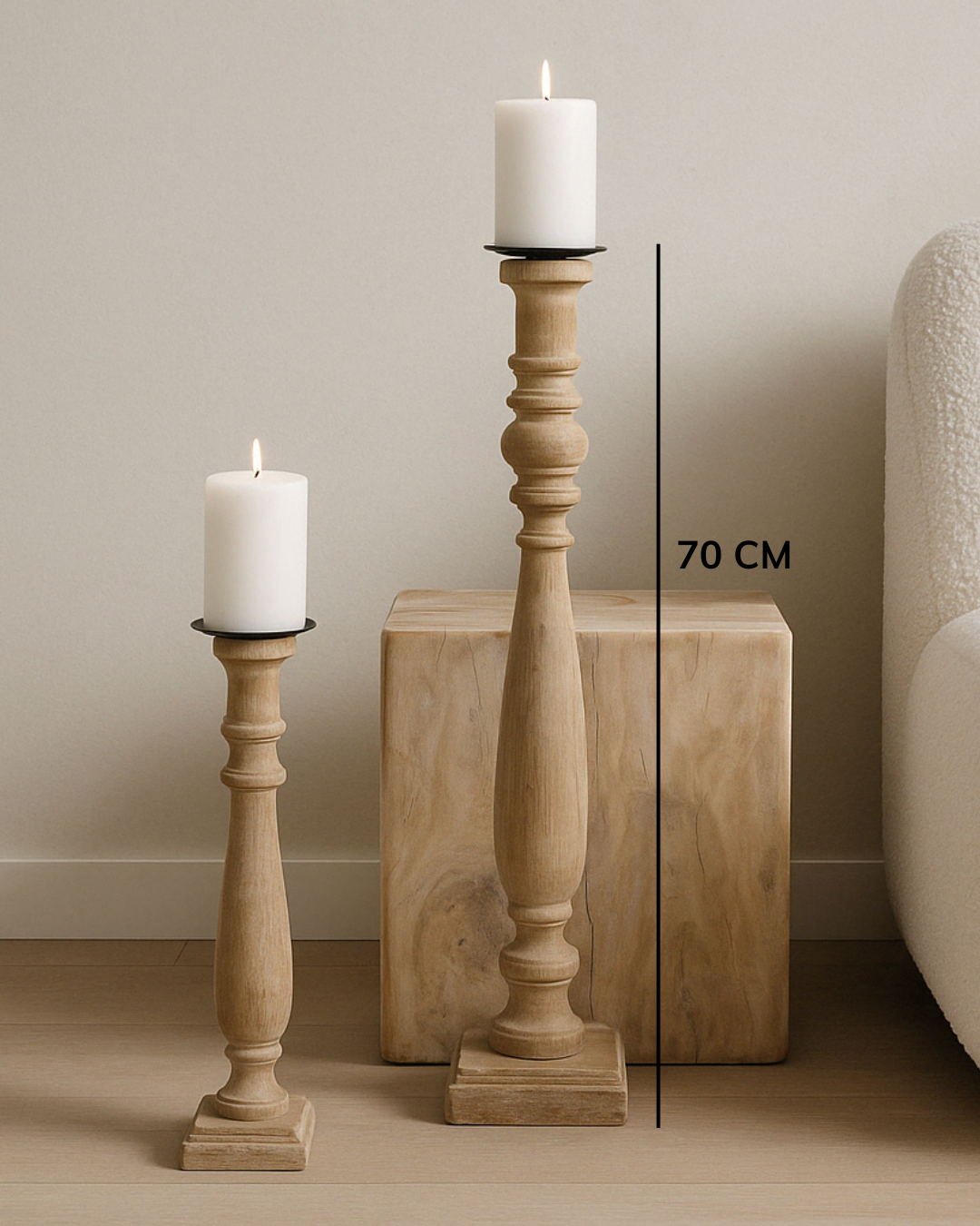 Teak Wood Handcrafted Candle Stand