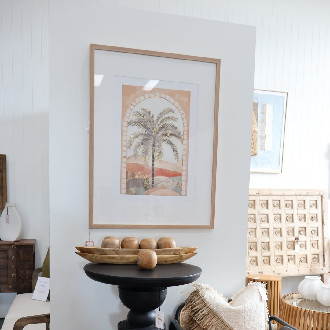 Desert Palm Tree A Print Glass Frame
