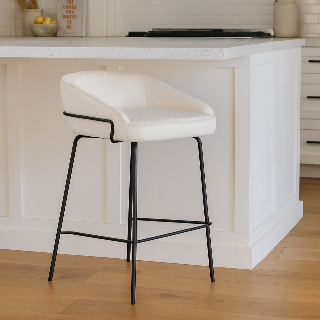 Duke Bar Stool Set of 2-Ivory