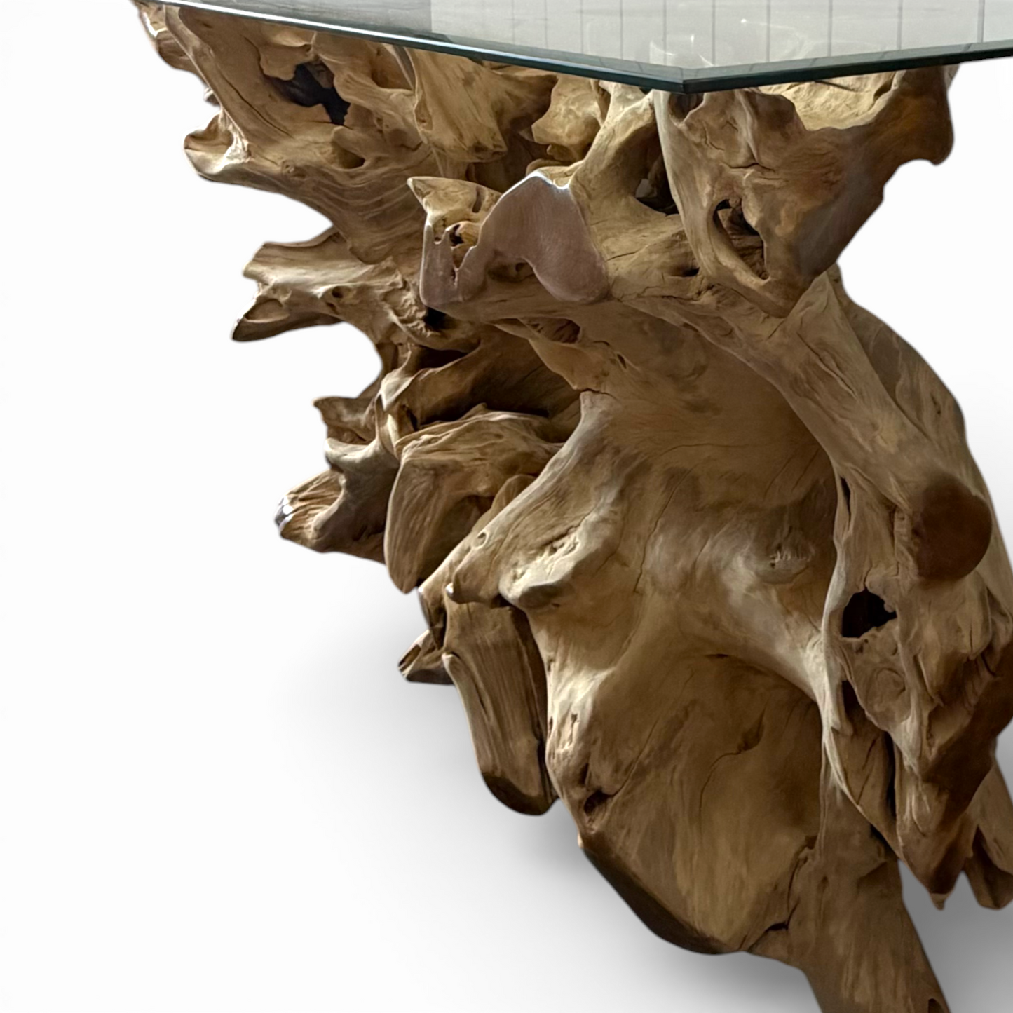 Galaxy Teak Root Console with Glass 3