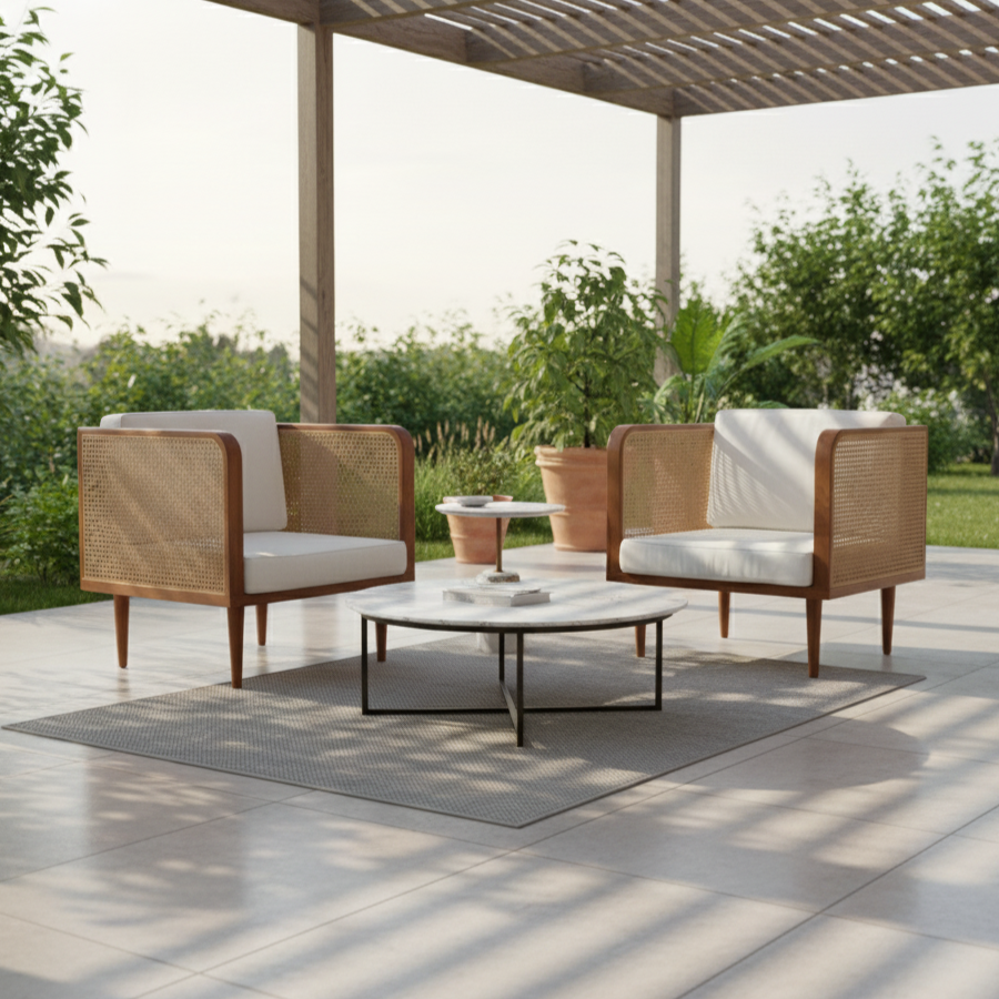 Venus Teak Rattan Armchair