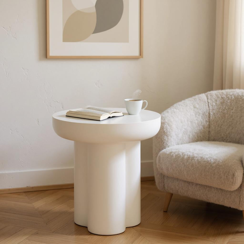 Halo White Side Table