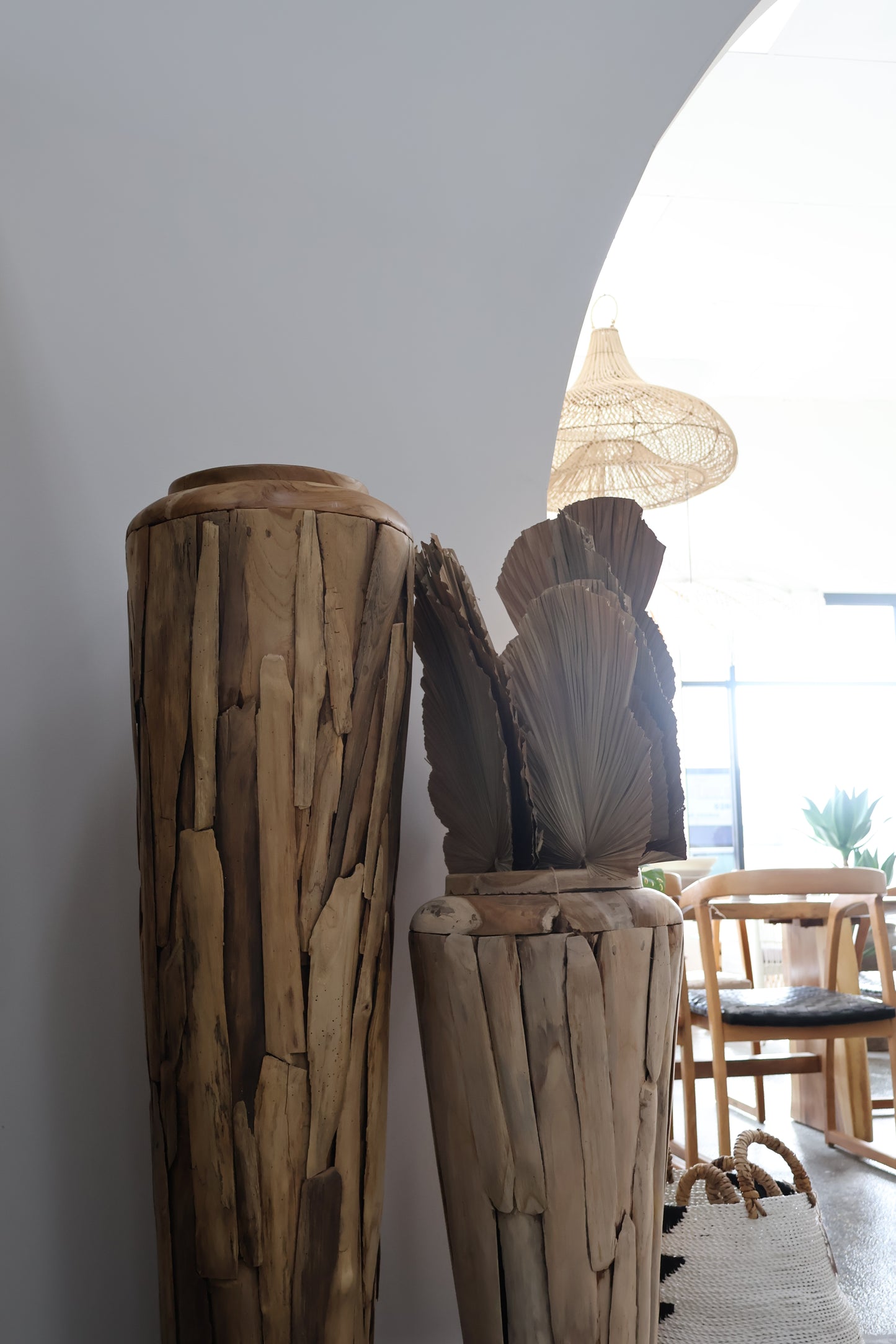 Elvis Teak Root Pot Set of Two