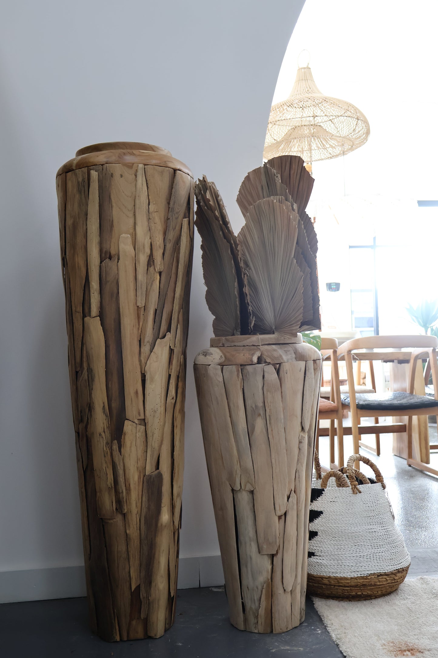 Elvis Teak Root Pots - Set of 2