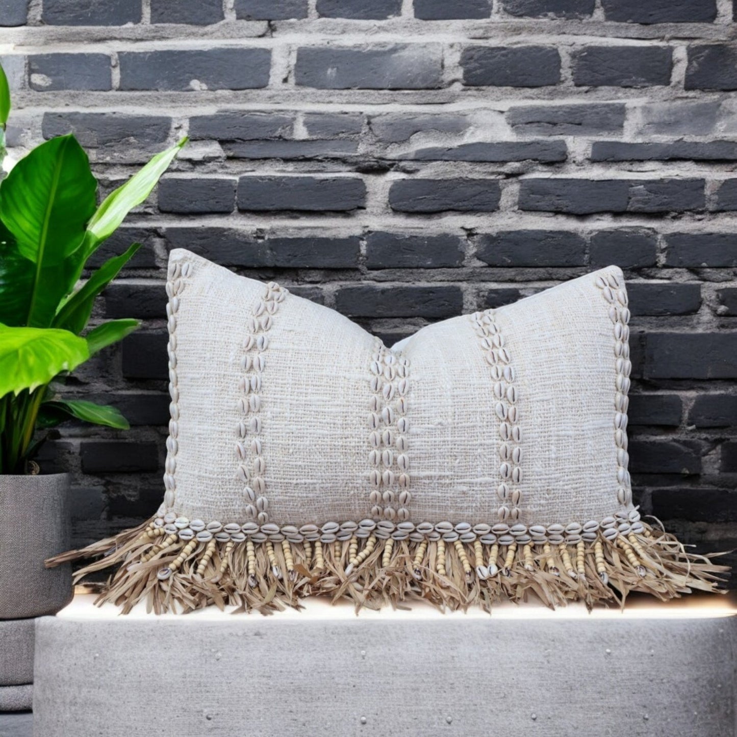 Kiara Shell Embellished Cushion 35x50cm