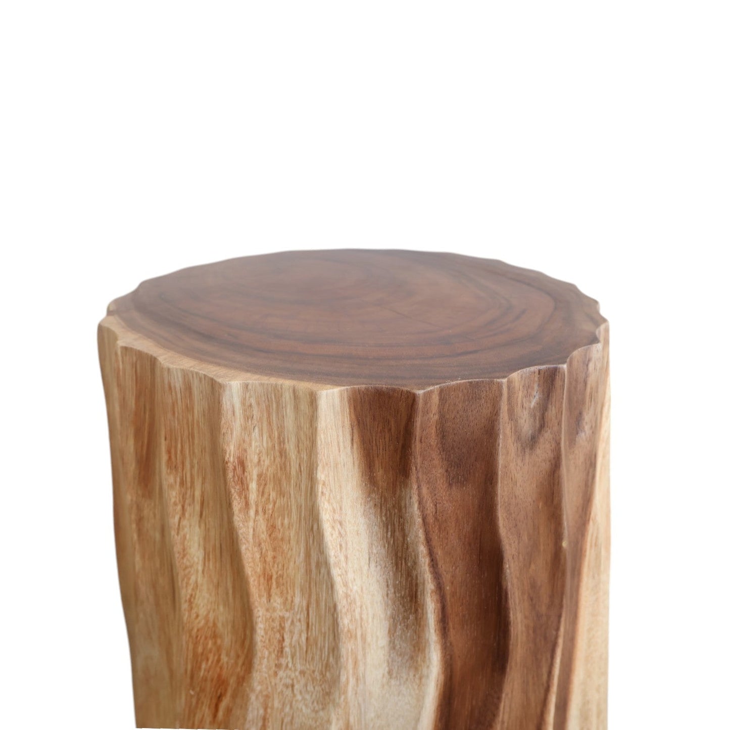 Micky Wood Stripe Stool Side Table