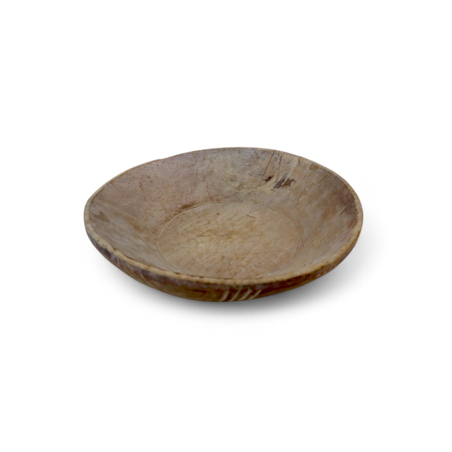 Vintage Indian Teak Wood Parat Washed Bowl