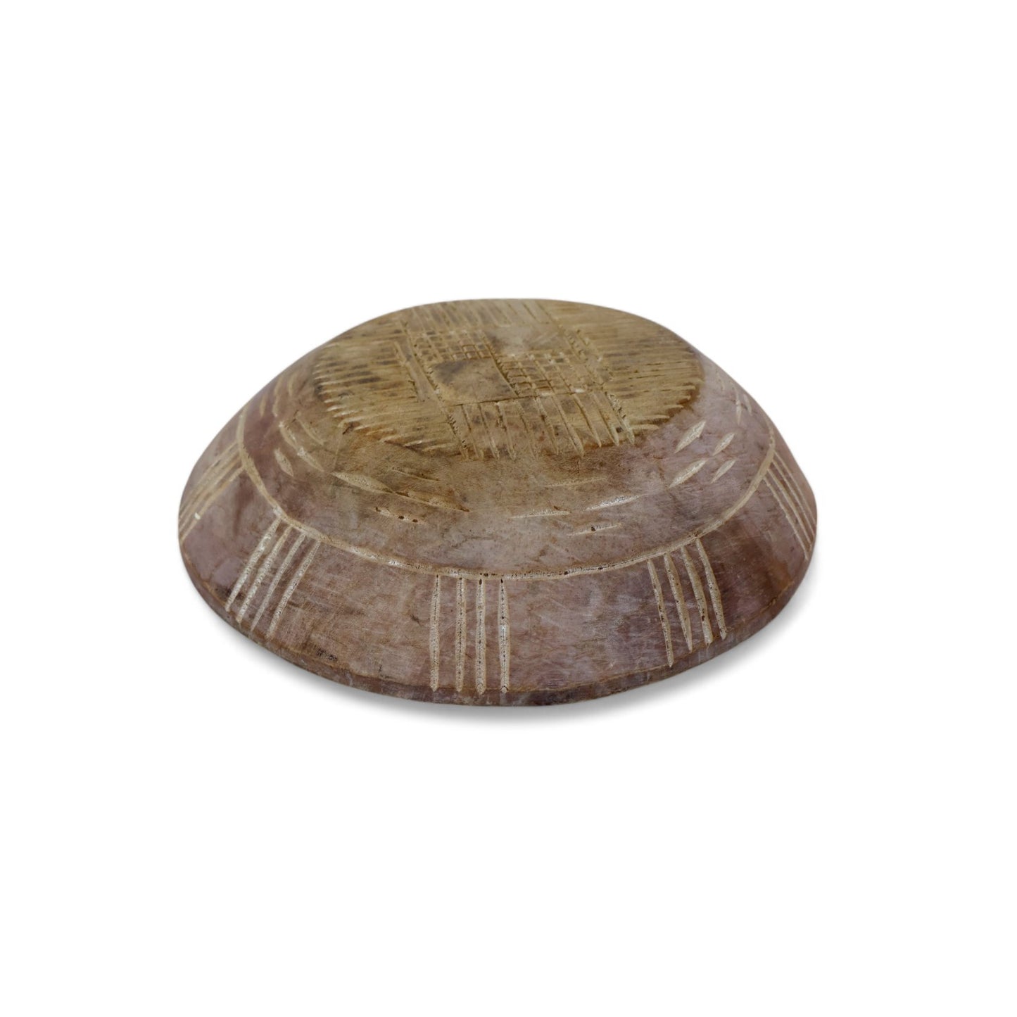 Vintage Indian Teak Wood Parat Washed Bowl