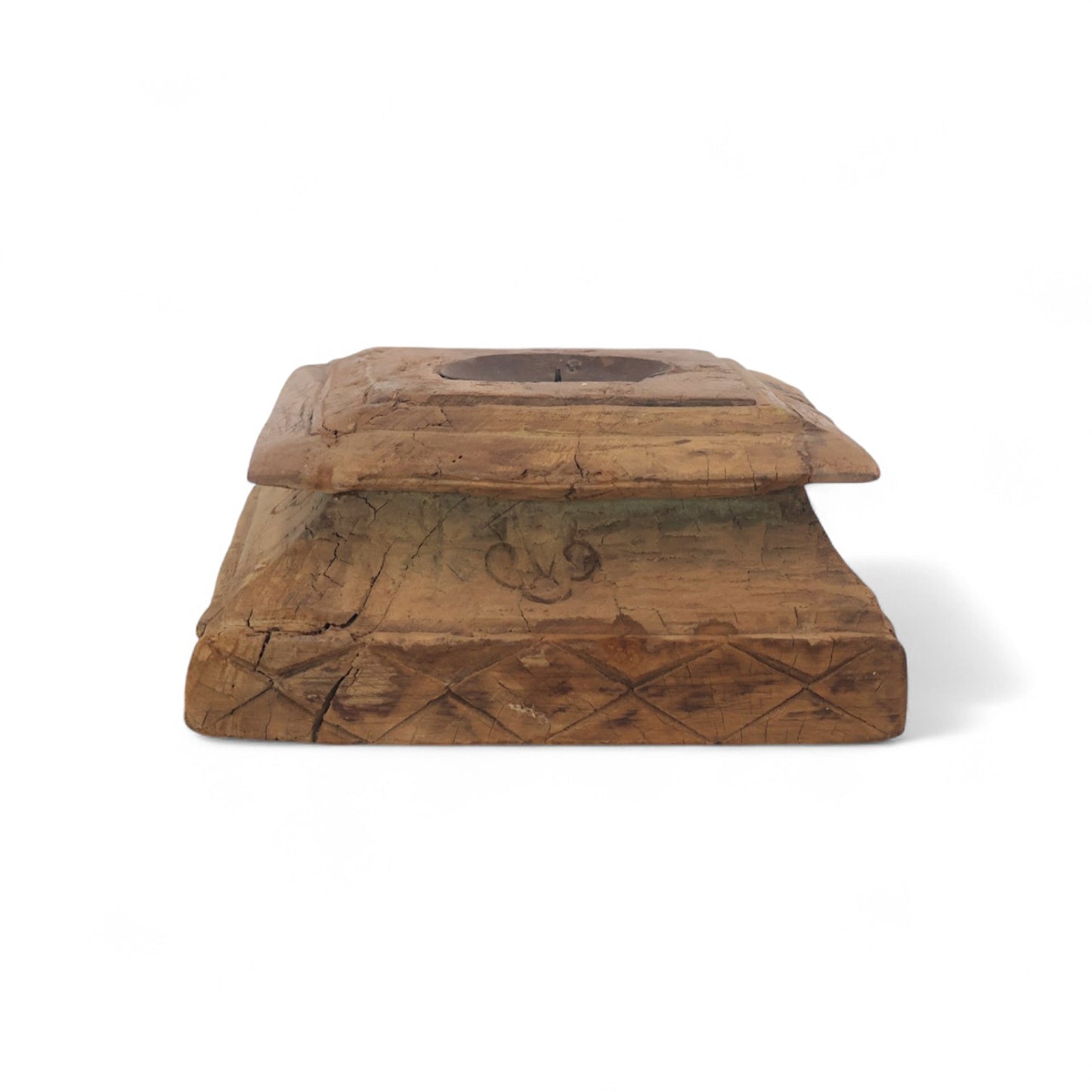 Teak Indian Charpai Leg Base Candle Holder A