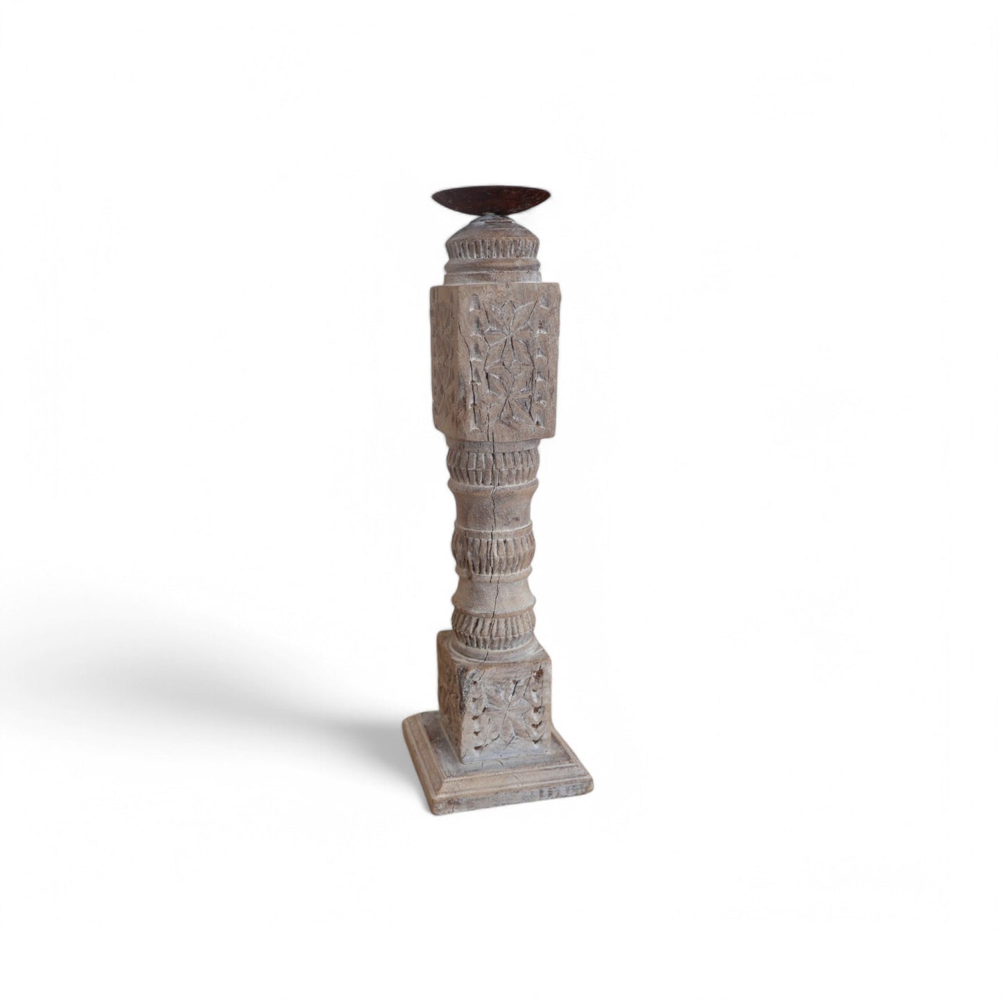 Teak Indian Charpai Leg Candle