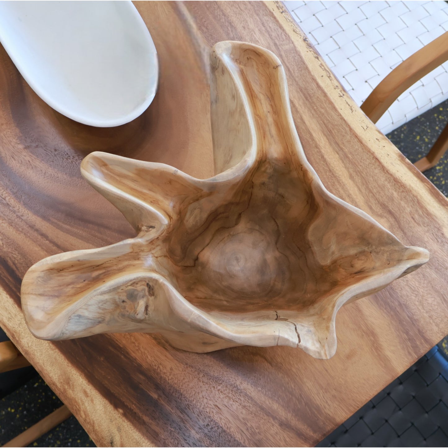 Teak Flower Bowl