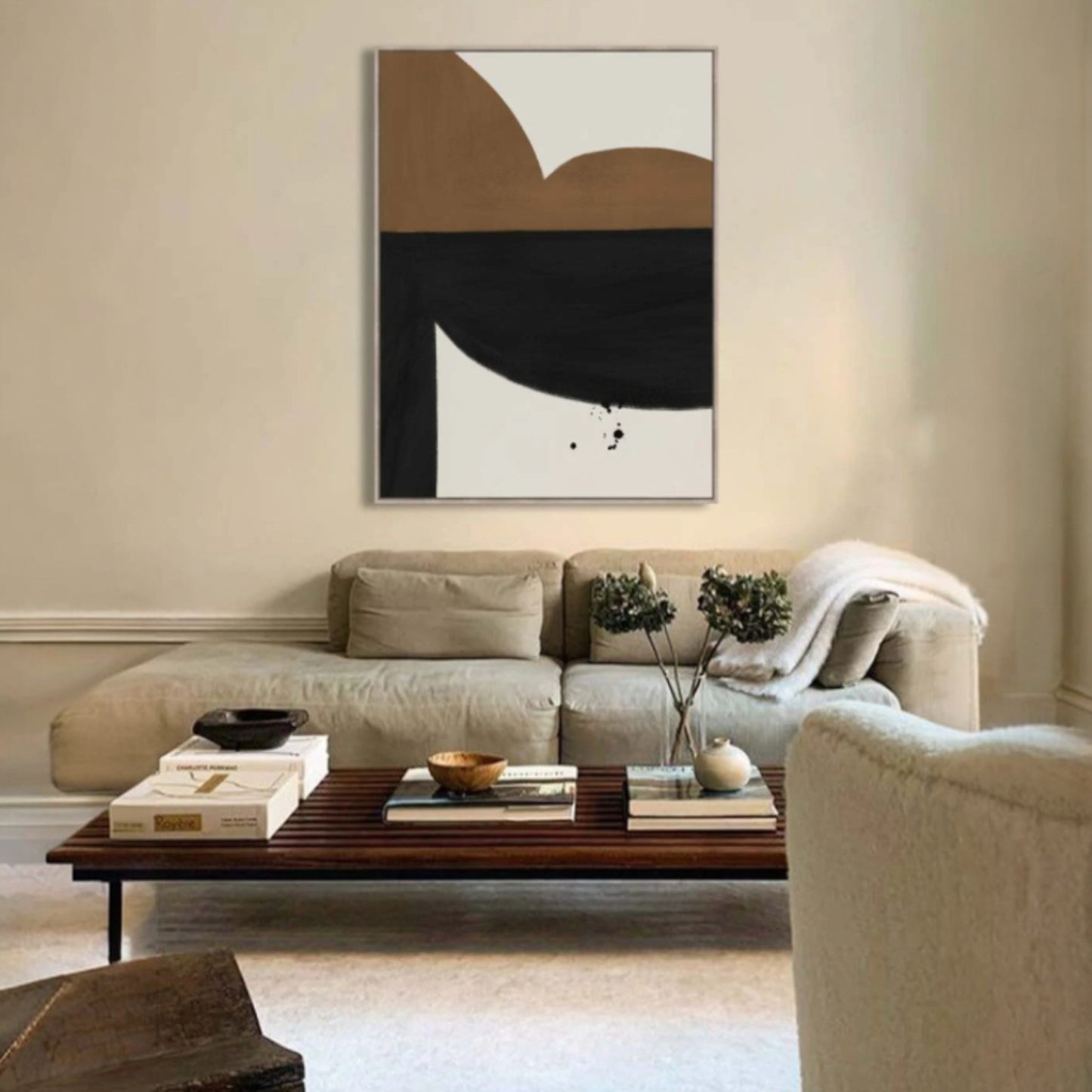 Tonal C Framed Canvas