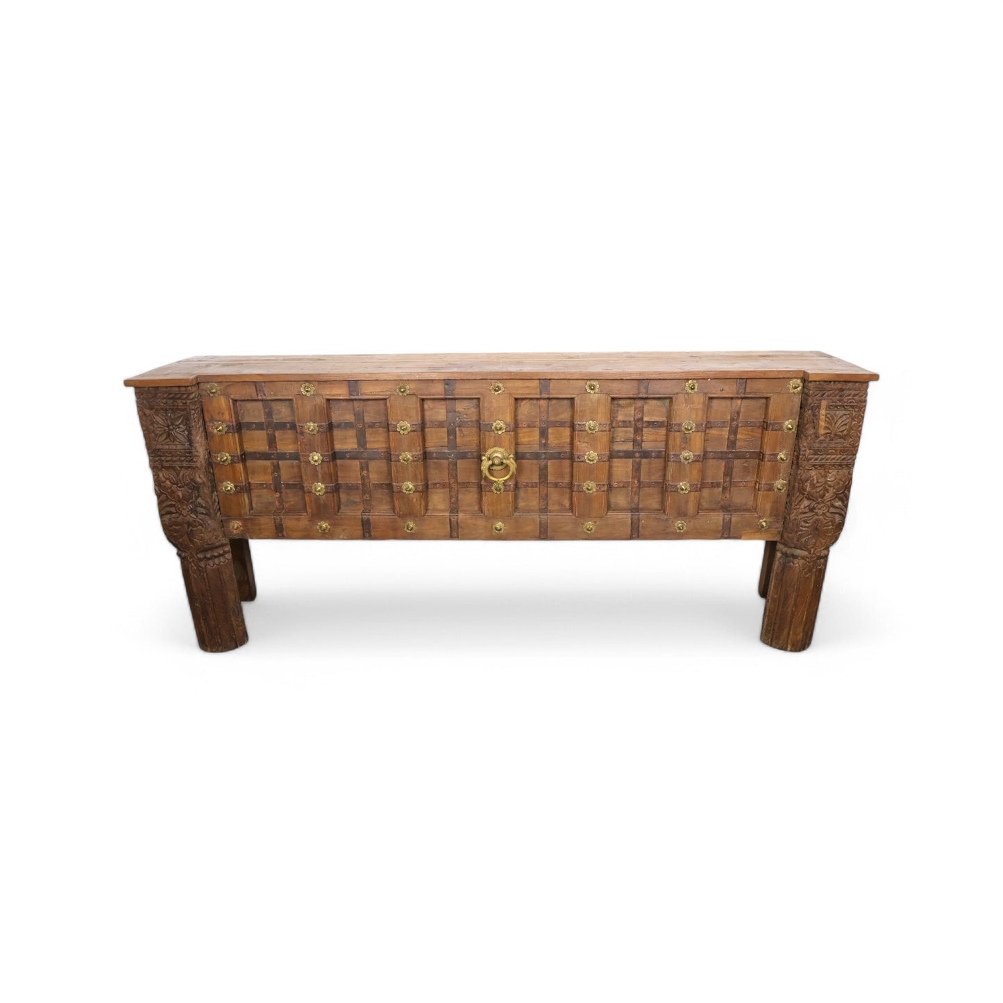 Vintage Indian Teak Wood Console Table