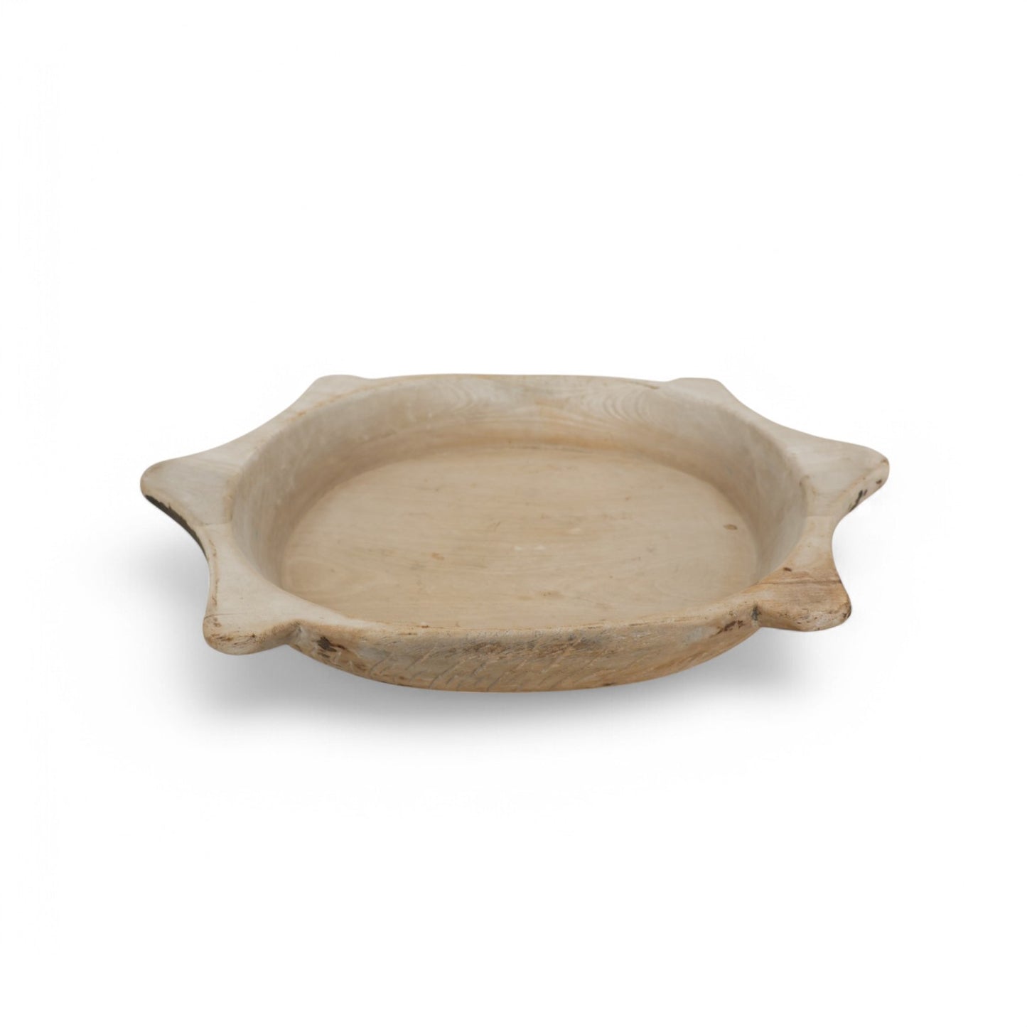 Vintage Indian Teak Wood Parat Washed