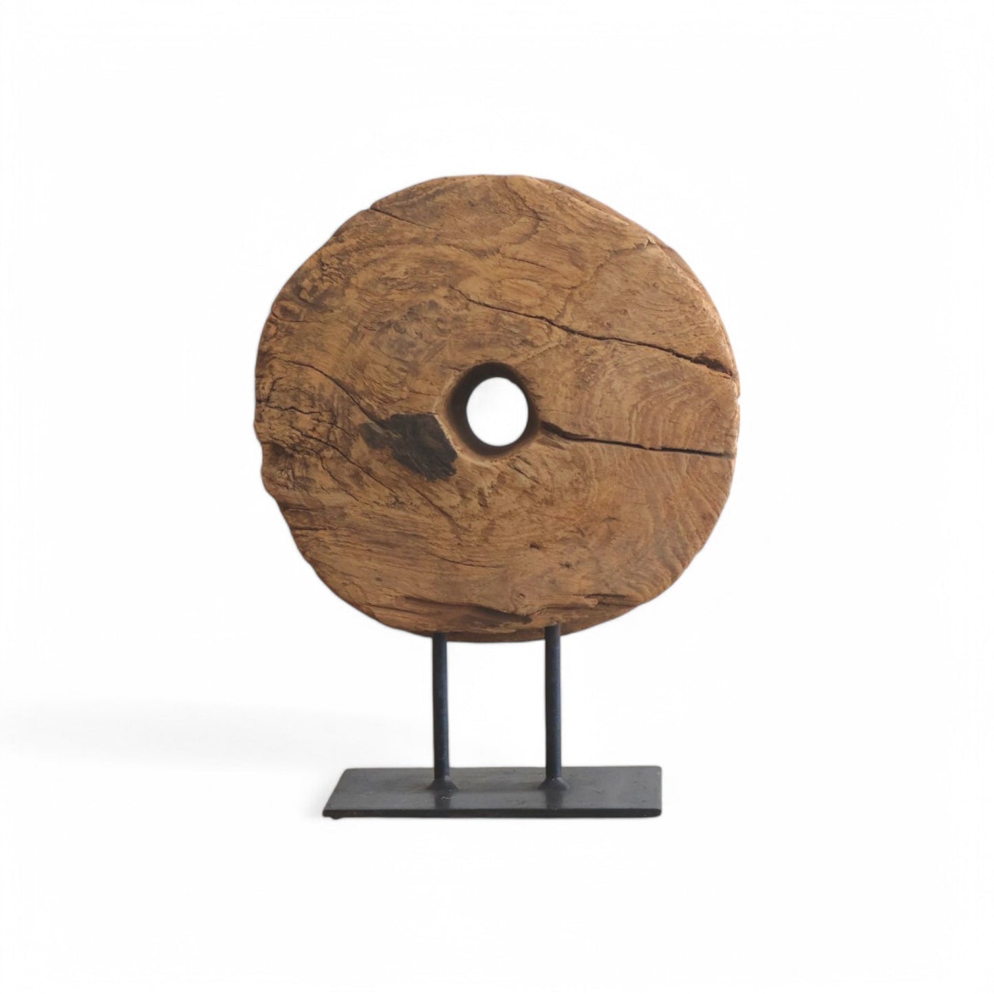 Vintage Wheel on Iron Stand