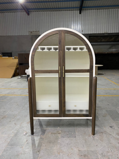 Concrete Finish Genuine Timber Wine Cabinet