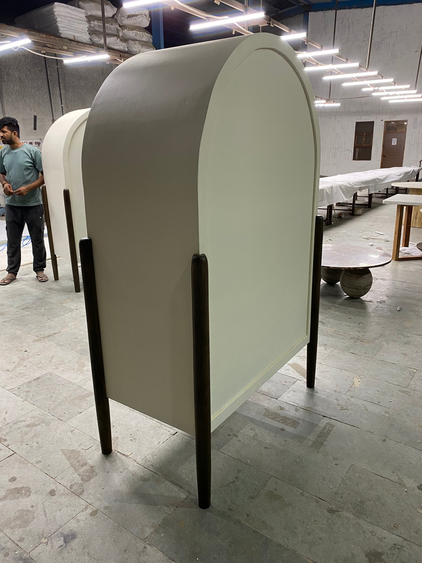 Concrete Finish Genuine Timber Wine Cabinet