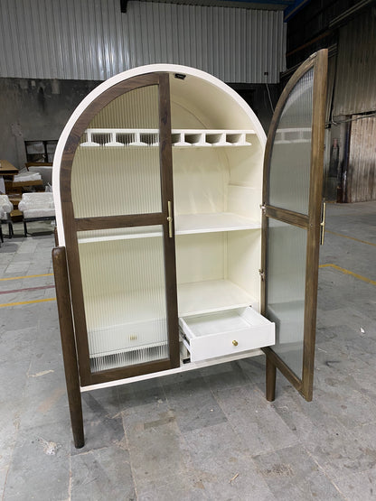 Concrete Finish Genuine Timber Wine Cabinet
