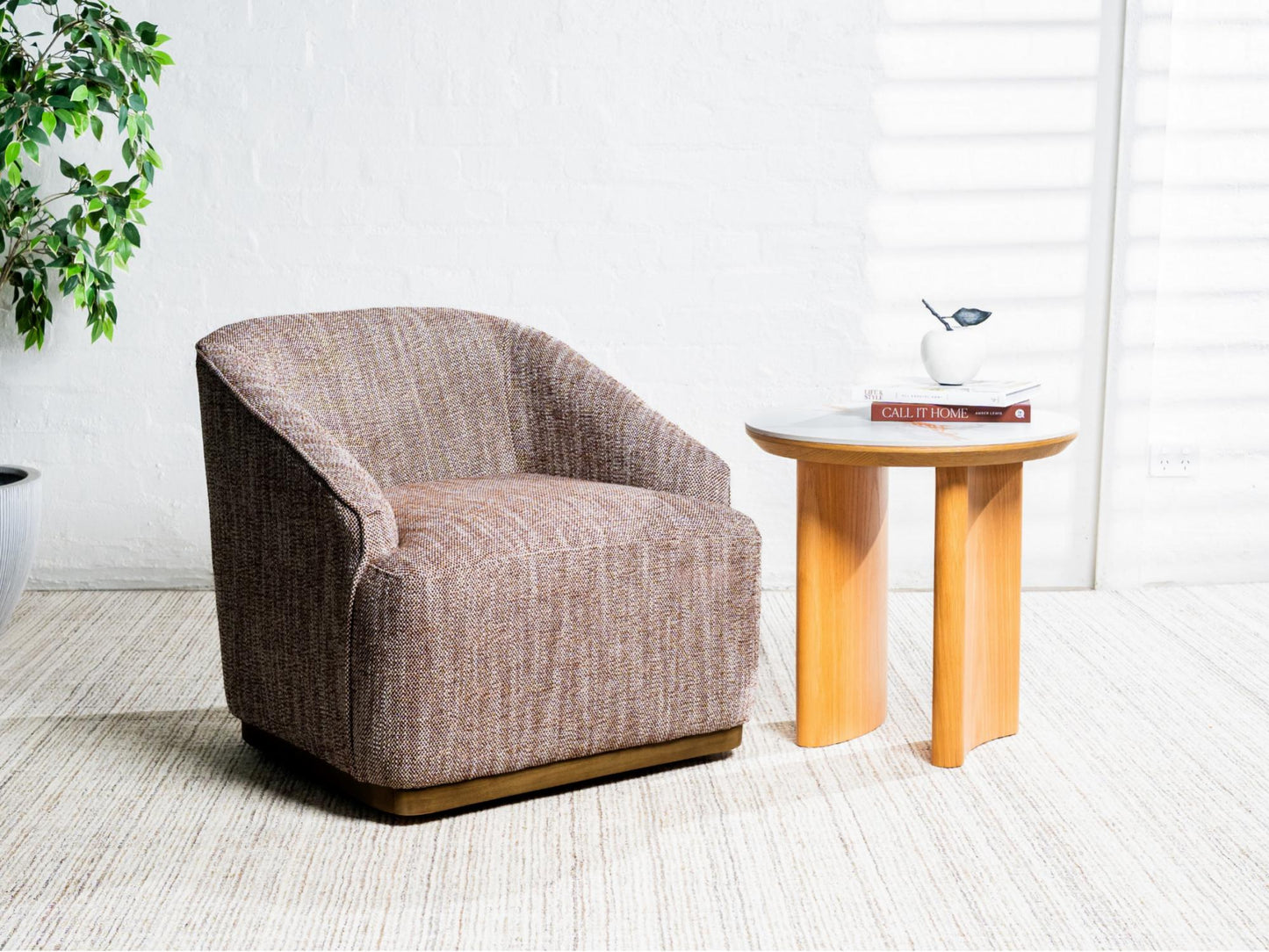 Austin Swivel Occasional Chair - Chestnut