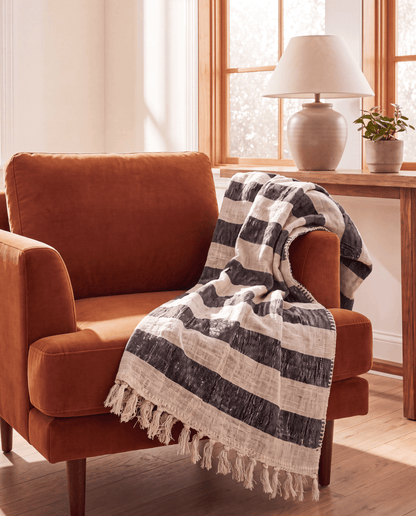 Bahamas Black Stripe Throw