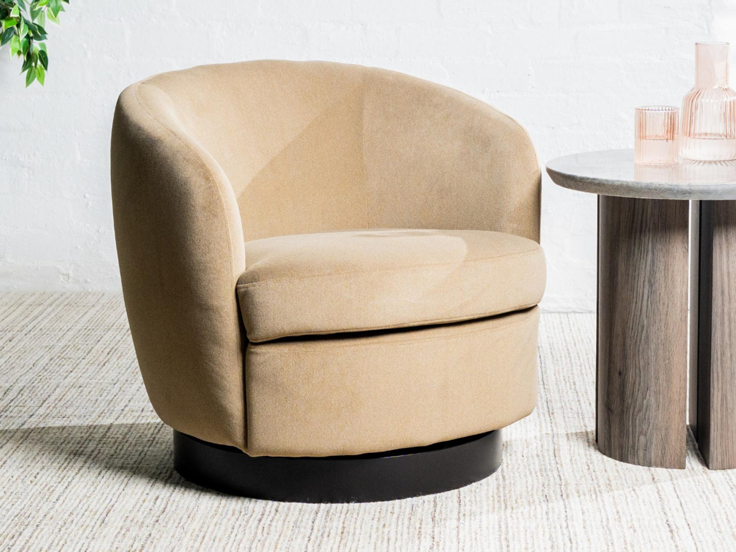 Belize Swivel Occasional Chair - Latte