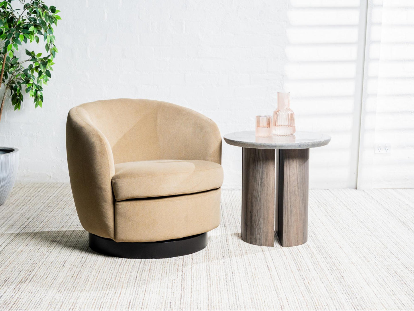 Belize Swivel Occasional Chair - Latte