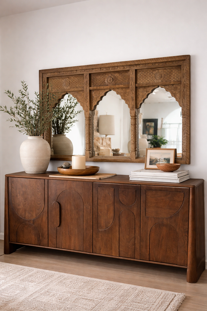 Vintage Inidan Jharokha Triple  Mirror