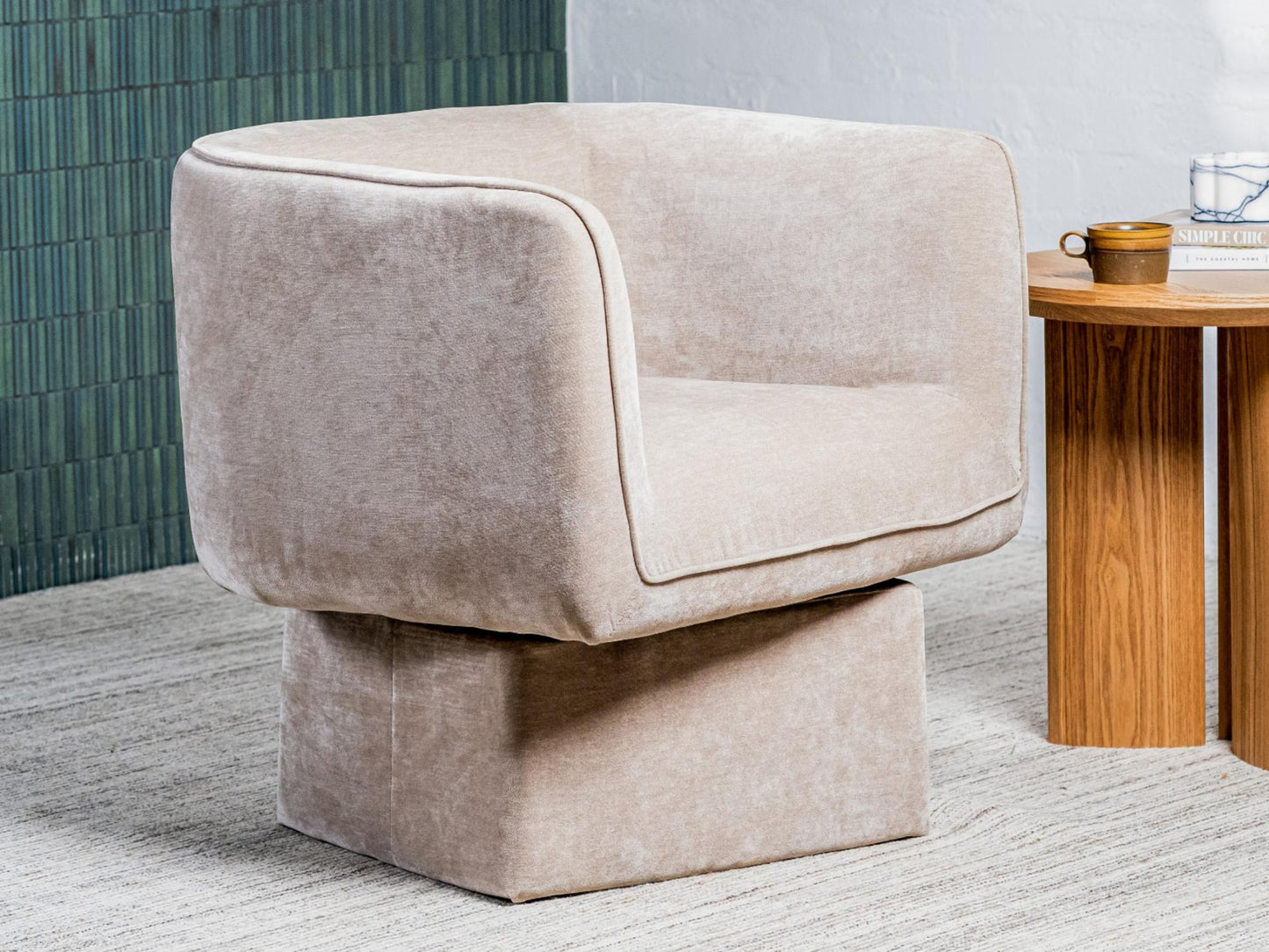 Chloe Swivel Occasional Chair - Latte