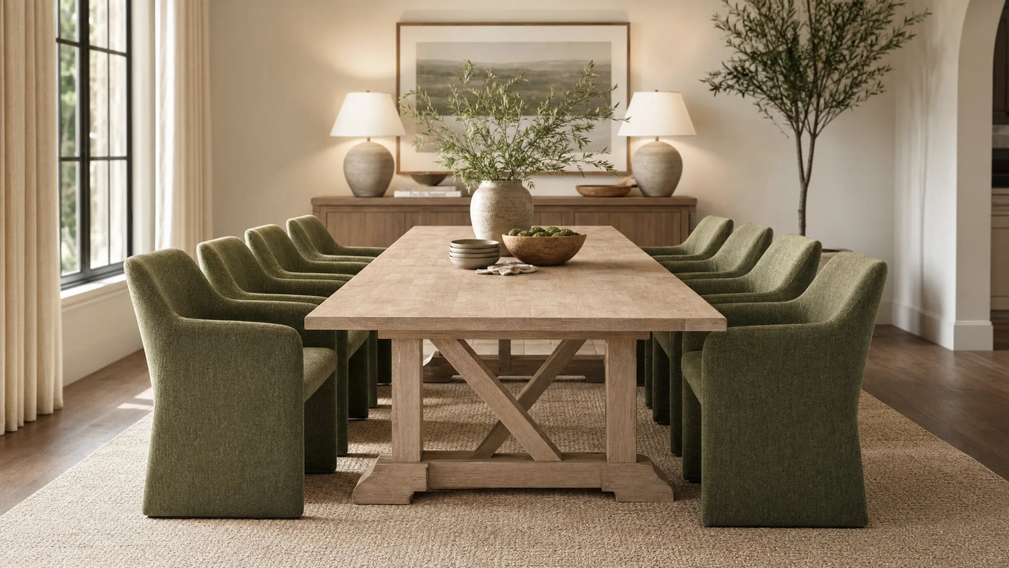 French Style  Dining Table 280CM whitewash mango wood