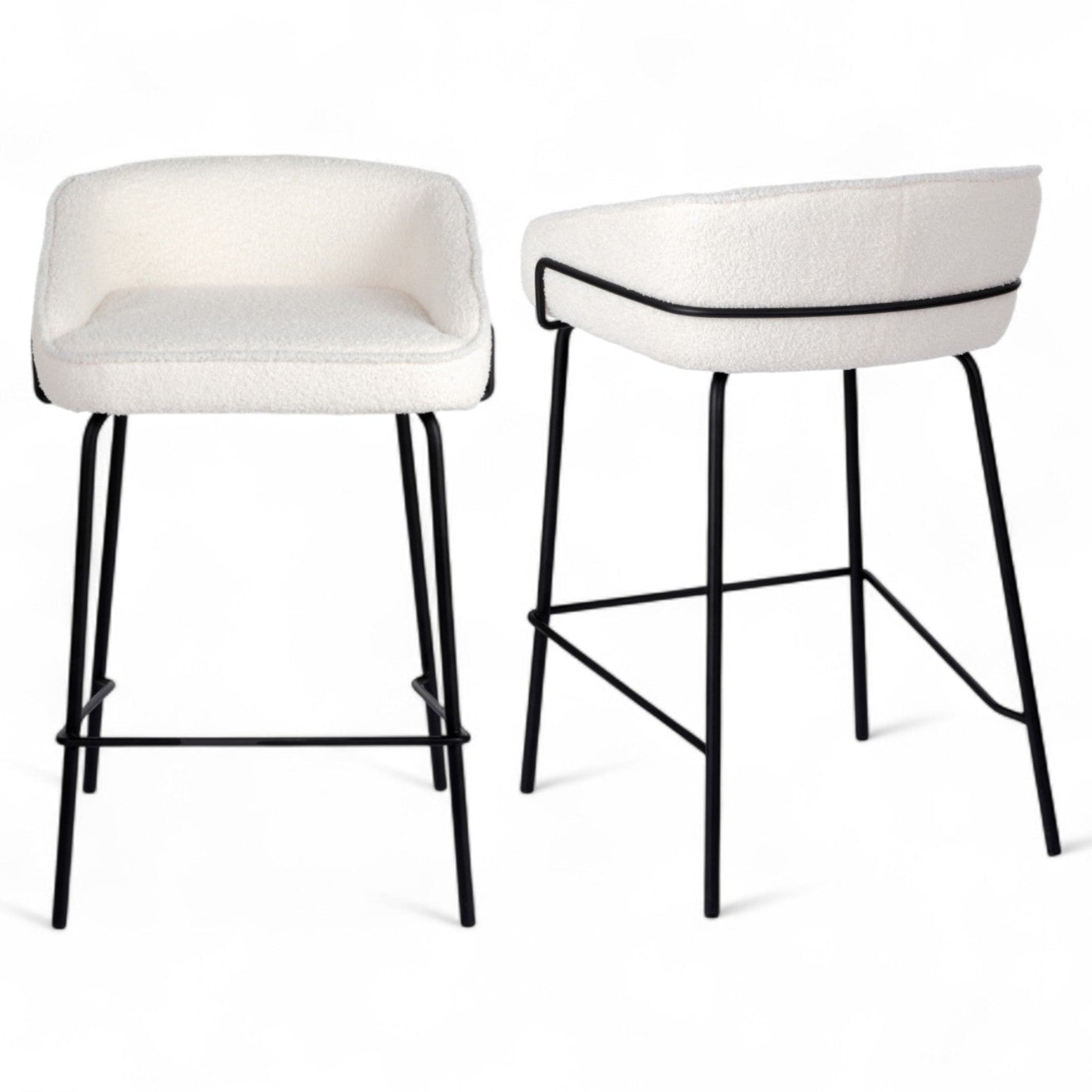 Duke Bar Stool Set of 2-Ivory