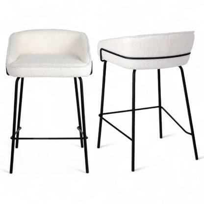 Duke Bar Stool Set of 2-Ivory