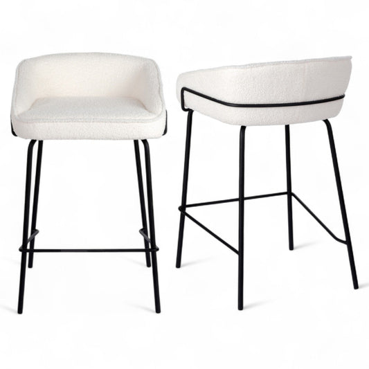 Duke Bar Stool Set of 2-Ivory