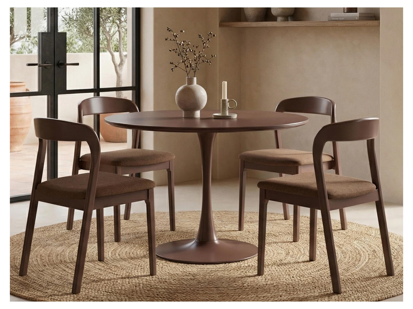 Elan Dining Table Matte - Plum