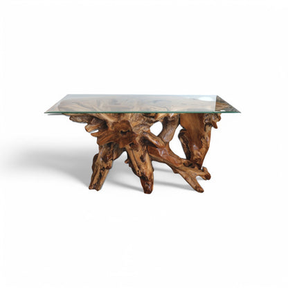 Galaxy Teak Root Console with Glass 2
