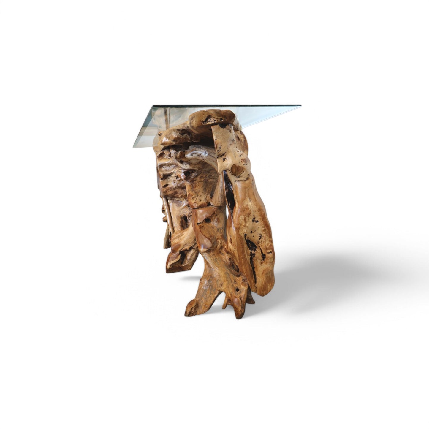 Galaxy Teak Root Console with Glass 2