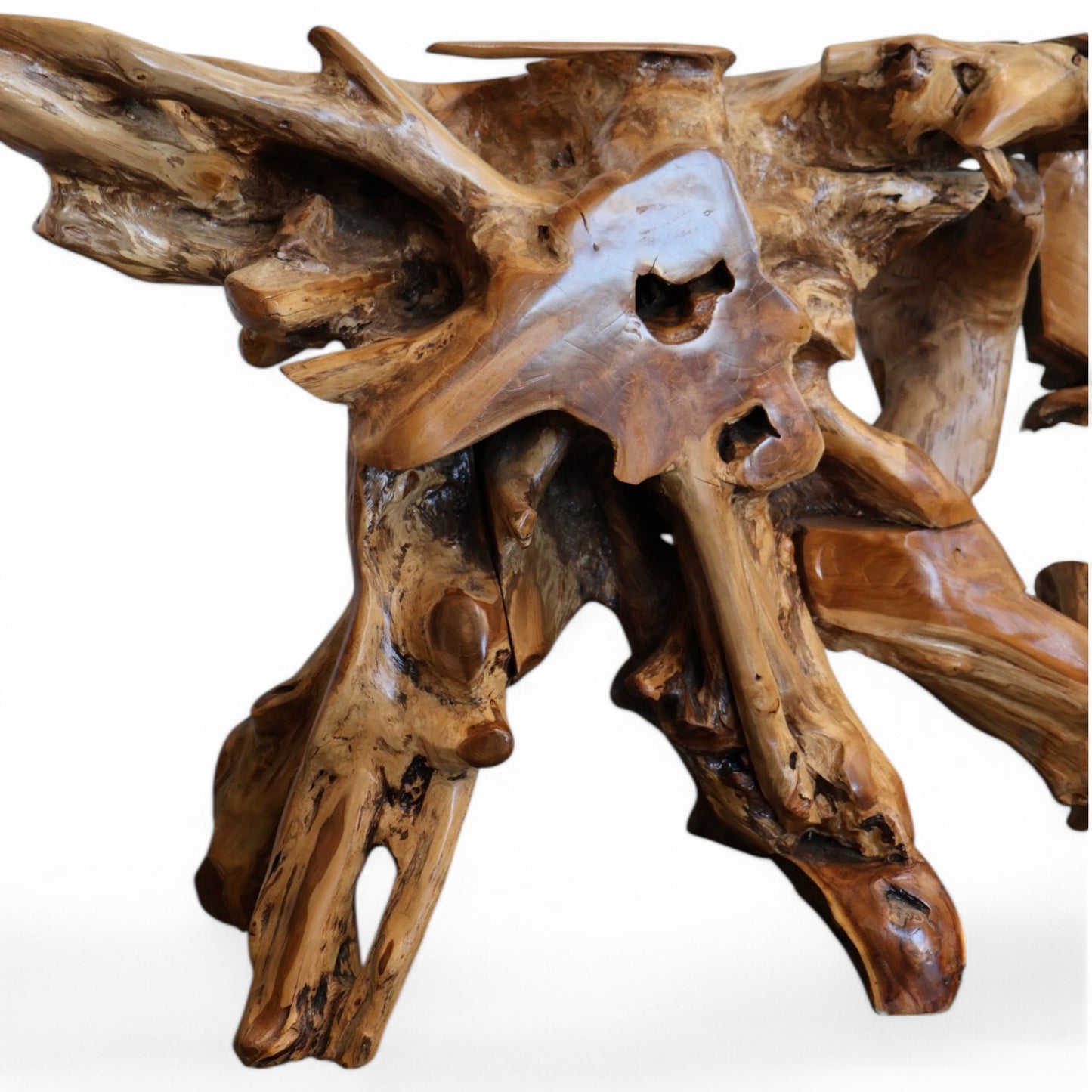 Galaxy Teak Root Console with Glass 2