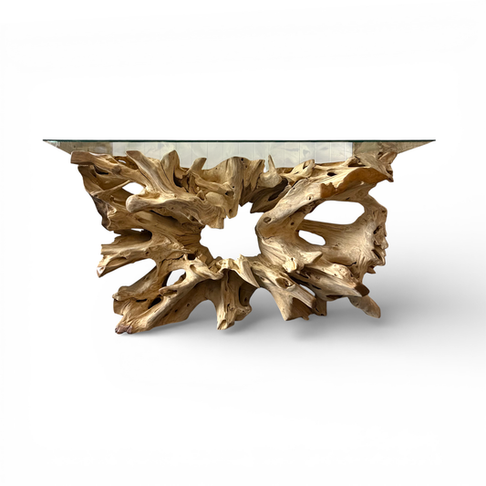 Galaxy Teak Root Console with Glass 3