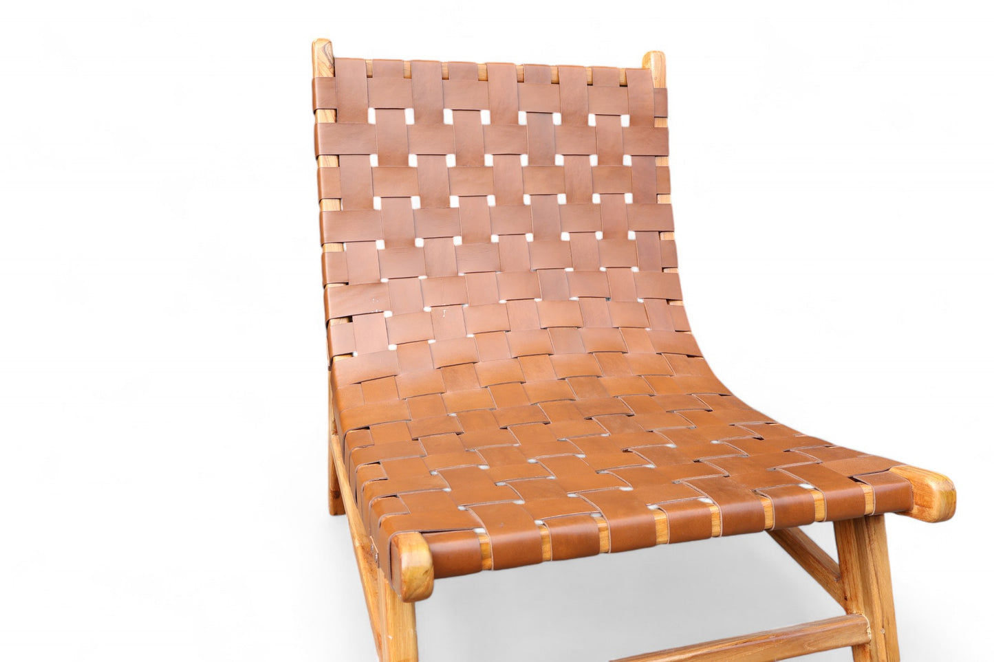 Mia Teak and Leather Relaxing Chair