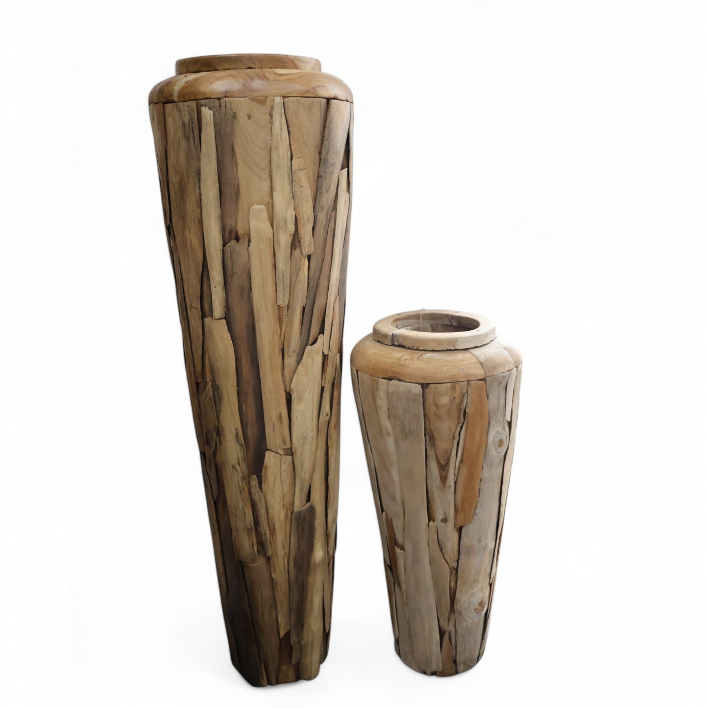 Elvis Teak Root Pot Set of Two