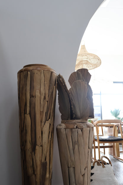Elvis Teak Root Pot Set of Two