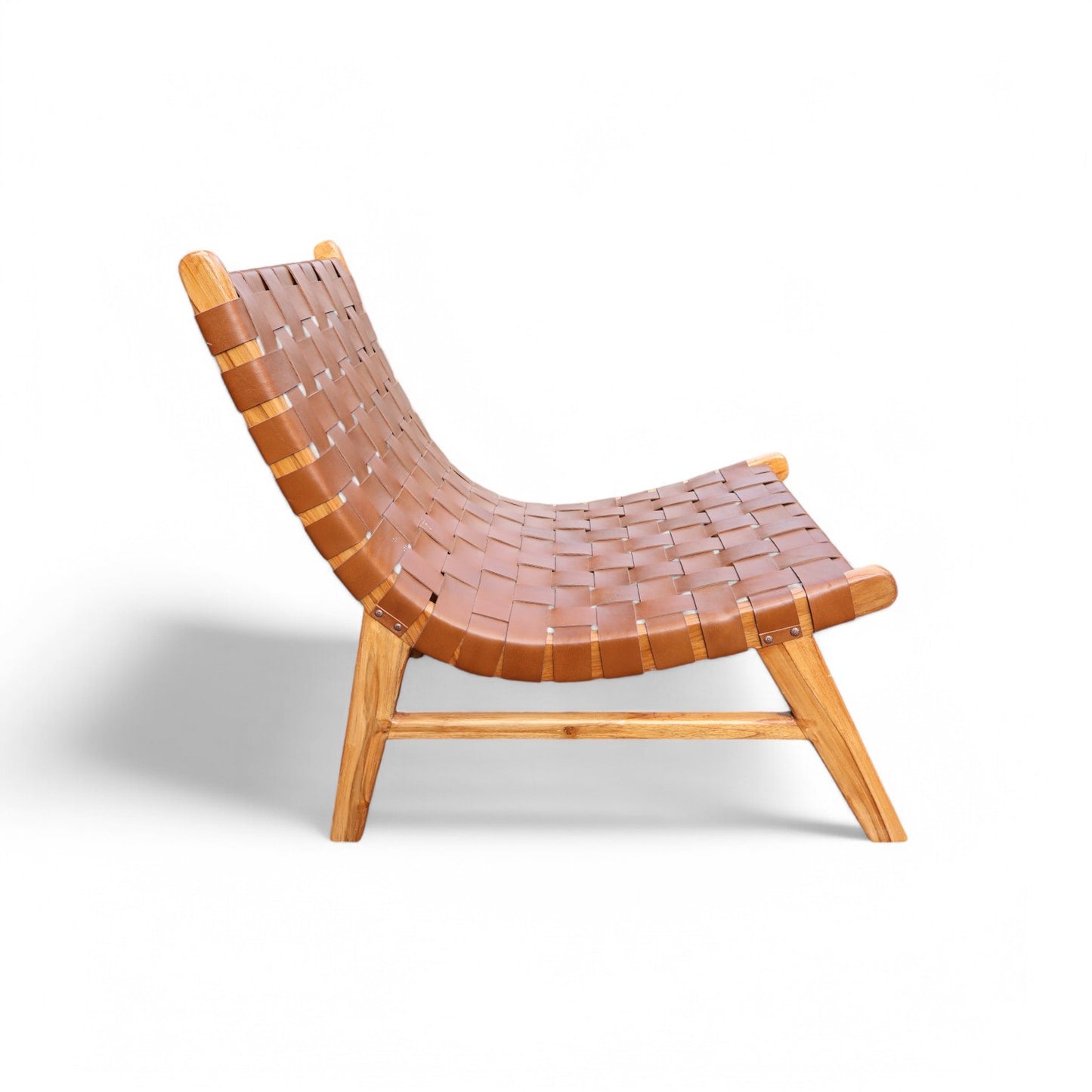 Mia Teak and Leather Relaxing Chair