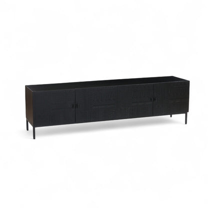 Rare Carved Black Entertainment/TV Unit