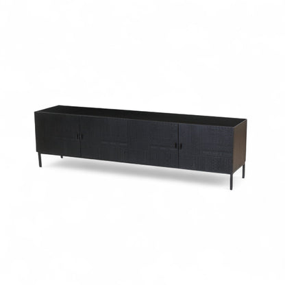 Rare Carved Black Entertainment/TV Unit