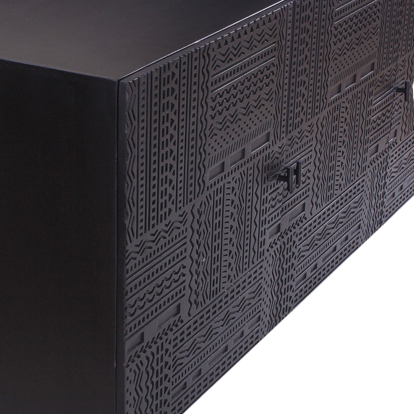 Rare Carved Black Sideboard buffet