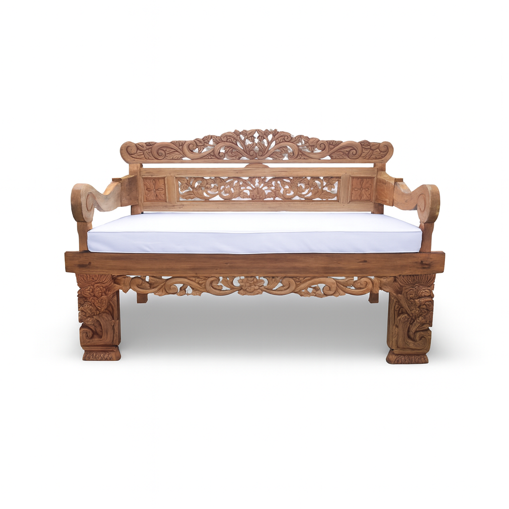 Recycled Wood Hand Carved Daybed