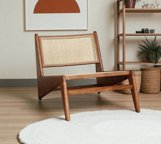 Kangaroo Teak Rattan Relaxing Lounge Chair