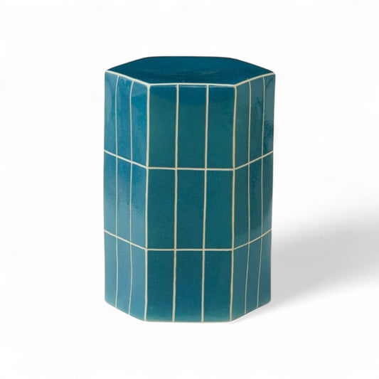 Seidler Stool & Side Table-Teal