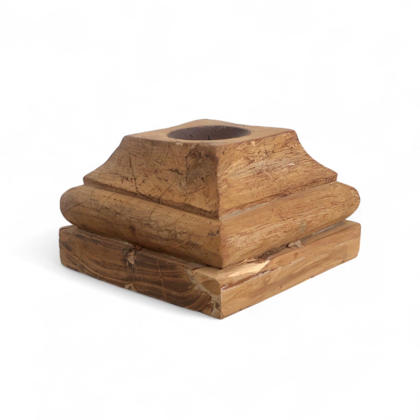 Teak Indian Charpai Leg Base Candle Holder B