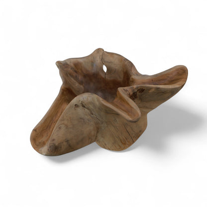 Teak Flower Bowl