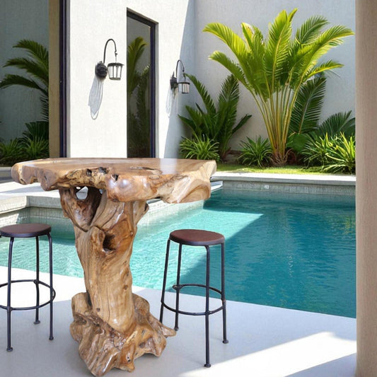 Teak Tree Bar Table